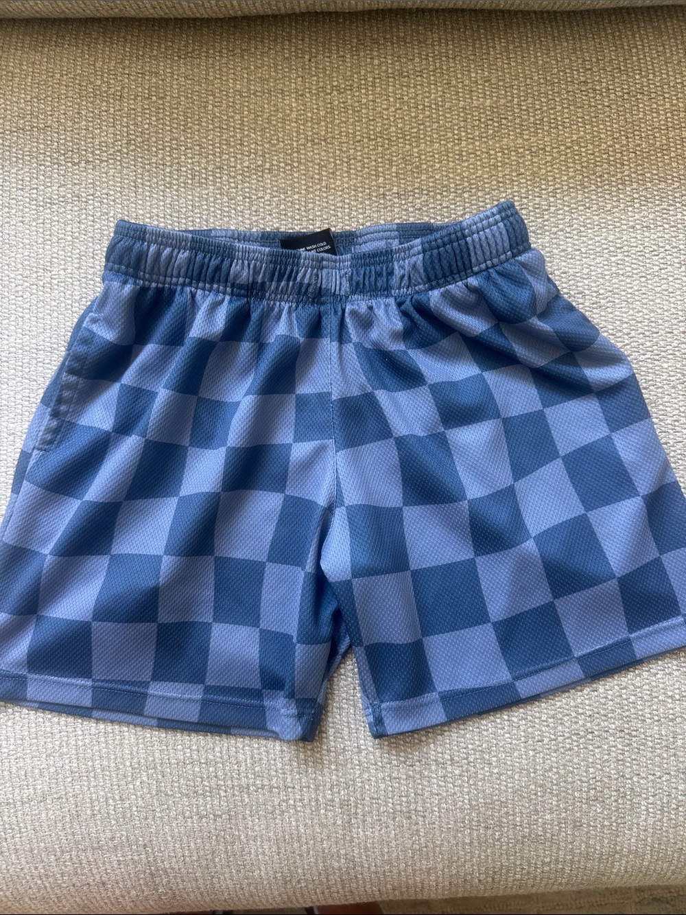 The Drip Shop Blue Checkered Athletic Shorts Boy’s Medium Made in USA